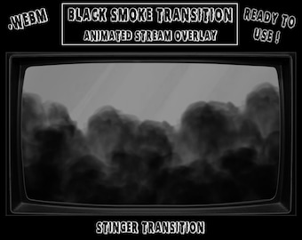 Black Smoke Stinger Transition - Dark Fog - Black Smoke Screen - Creepy - Scary - Add On Stream - Animated Twitch Overlay - Streamlabs OBS