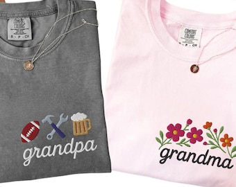 Grandma Grandpa Shirt, Grandparents Matching Shirts, First Time Grandparent Gift, Personalized Baby Announcement Tees, Matching Reveal Shirt