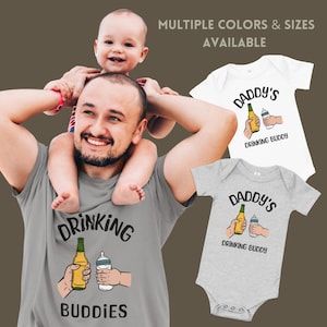 Drinking Buddies, Fathers Day Shirt, Boy Onesie, Dad and Baby Matching Shirts, Father and Son, Funny Infant Clothes, Father&#39;s Day Gift Daddy