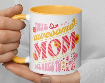 Mama Mug with Names, Personalized Cup for Mom, Custom Mom Mug with Kids Names, Mama Coffee Cup, Unique Mommy Gift, Mom Birthday Gift, Mother