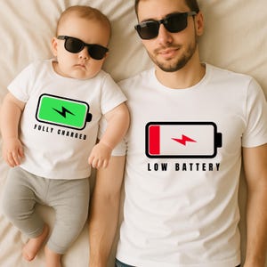 Vater und Sohn Humor Shirt Passender Vater und Sohn Shirts Papa und Baby Papa und Tochter Geschenk für Ehemann Tshirt Set für neuen Papa Vatertag