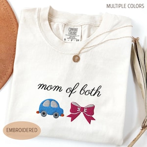 Camiseta "Mamá de Ambos", camiseta "Mamá de Colores Cómodos", camiseta bordada para niño y mamá, camiseta bordada para niña y mamá, regalo para mamá, top bonito para mamá, camiseta "Maternidad"