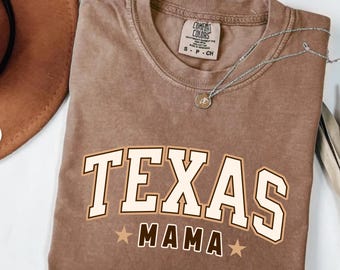 Texas Mama Retro Comfort Colors Shirt – Mama Tee Texas Pride Gift for Mom – Vintage Style Mom Shirt Texas Mother’s Day Gift