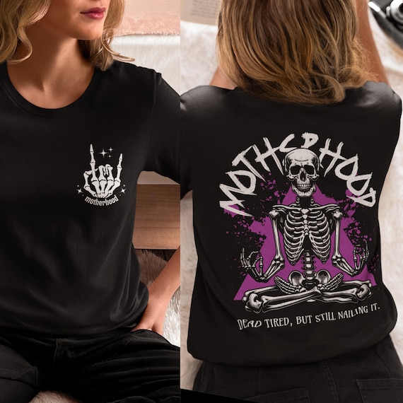 Motherhood Shirt Rock Skeleton, Rocking Motherhood, Yoga Skeleton, Edgy Mom Tee, Mothers Day Shirt, Some Days I Rock It, Motherhood Rock Tee