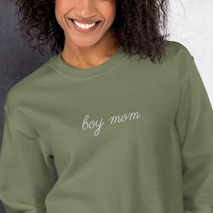 Boy Mom Embroidered Sweatshirt, Unisex Crewneck Pullover, Busy Mama Sweater, Comfy Mom Life, Mother&#39;s Day Gift, Boy Mama Shirt, Mama Life