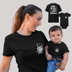 Mutterschaft Rock Skeleton Comfort Shirt, Skeleton Onesie, Rock and Roll Body, Rocking Mutterschaft Shirt, an manchen Tagen rocke ich es, Mama und ich