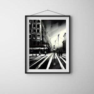 Cityscape Wall Art, Modern Poster Home Decor Art, Black Photography, City Wall Art Modern Black and White Art, Digital Download