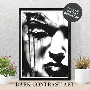 Abstract Art in Black and White | Modern Wall Art | Digital Wall Art | Printable Art | Digital Black and White Home Decor | Digital Download