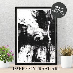 Black & White Abstract Art | Minimalistic Artwork | Digital Wall Art | Printable Art | Digital Black and White Home Decor | Digital Download