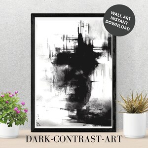 Black & White Abstract Art | Minimalistic Artwork | Digital Wall Art | Printable Art | Digital Black and White Home Decor | Digital Download