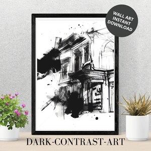 Abstract Art in Black and White | Modern Wall Art | Digital Wall Art | Printable Art | Digital Black and White Home Decor | Digital Download