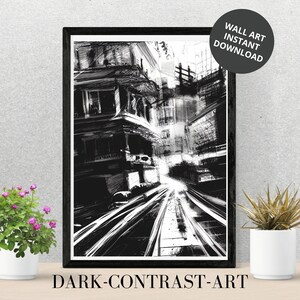 Abstract Art in Black and White | Modern Wall Art | Digital Wall Art | Printable Art | Digital Black and White Home Decor | Digital Download