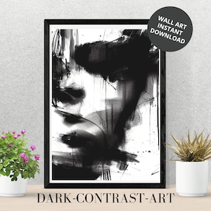 Abstract Art in Black and White | Modern Wall Art | Digital Wall Art | Printable Art | Digital Black and White Home Decor | Digital Download