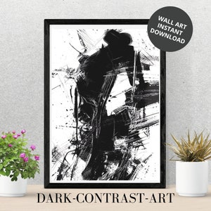 Black & White Abstract Art | Minimalistic Artwork | Digital Wall Art | Printable Art | Digital Black and White Home Decor | Digital Download