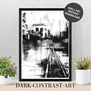 Abstract Wall art, Abstract Print, Black White Abstract Print, Black White Art, Minimalist Print, Abstract Art, Modern Art, Digital Download