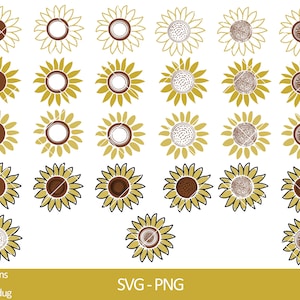 27 Sunflower SVG Bundle, Sunflower SVG, Flower Svg, Digital Download, Clipart, Cut File Cricut, Png, Silhouette