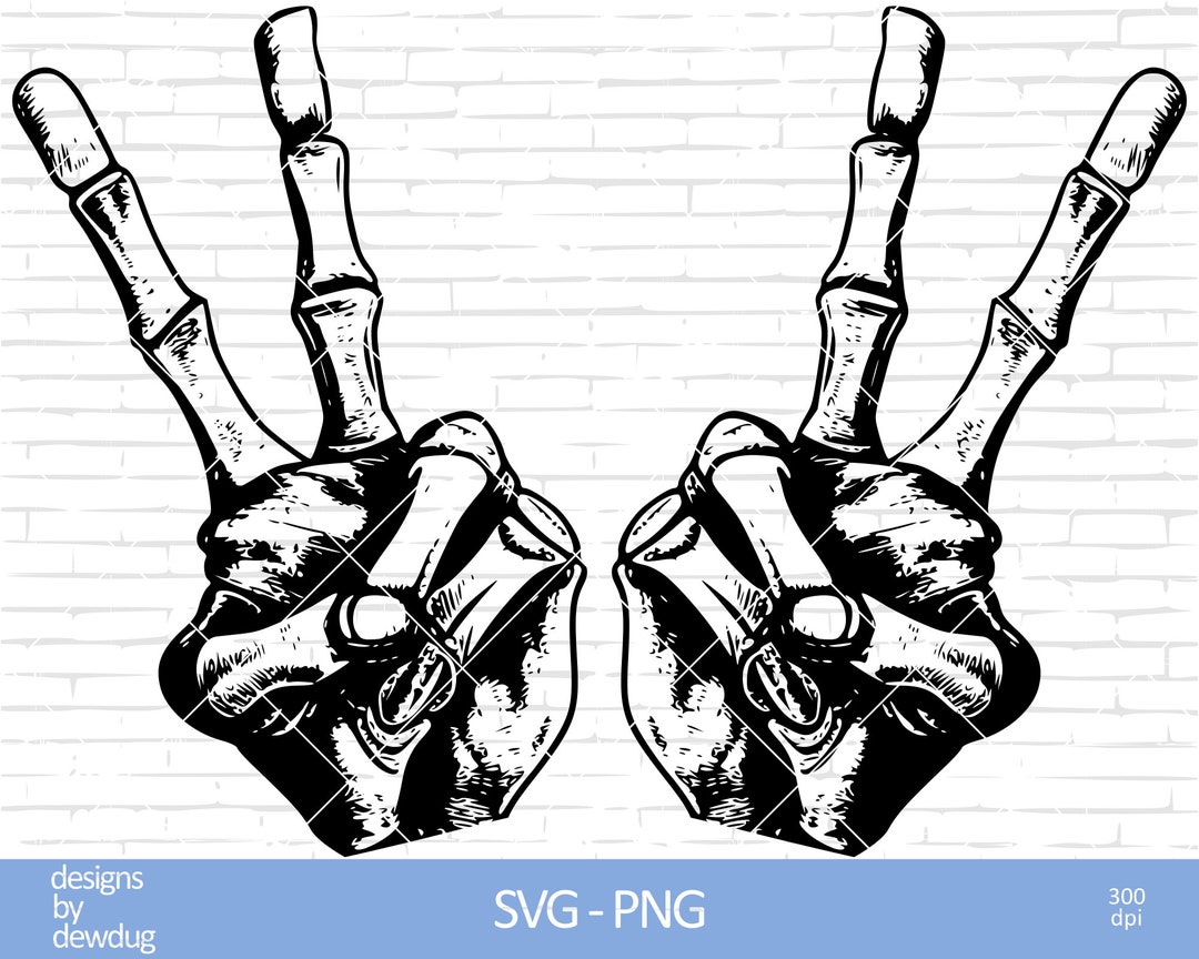 Skeleton Peace Sign Svg, Peace Hand Svg, Cricut, Peace Sign Svg