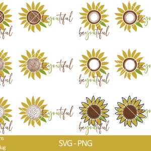 Sunflower SVG Bundle, Sunflower SVG, Flower Svg, Digital Download, Clipart, Cut File Cricut, Png, Silhouette