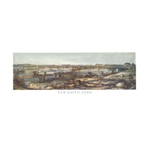 New Haven Connecticut, téléchargement numérique, impression d'art vintage, art historique