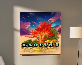 Inspirational Illustration of The Burning Bush, High-Quality, Faith-based Biblical Designs, filled with Wisdom (downloadable file)