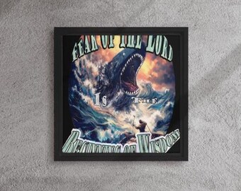 Inspirational Illustration of Jonah and the Great Fish, High-Quality, Faith-based Biblical Designs, filled with Wisdom (downloadable file)