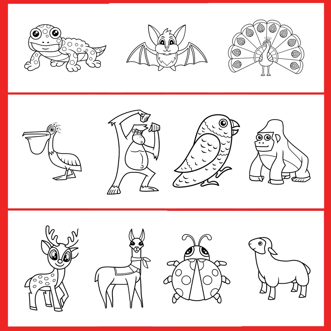 Animal Coloring Pages for Preschoolers, Printable Preschool Animal ...
