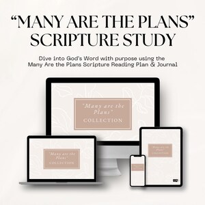 Many Are the Plans Scripture Journal | Faith-Based Reading Plan & Prayer Journal | Christian Devotional Printable | Proverbs 19:21 Study