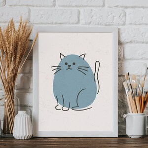 Shape with drawn cat details - Printable Wall Art, Digital Download Wall Art, Stylish Picture, Nursery Decor