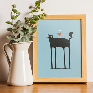 Cute cat with long legs - Printable Wall Art, Digital Download Wall Art, Stylish Picture, Nursery Decor