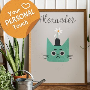Cute Cat Head - Printable Wall Art, Digital Download Wall Art, Stylish Picture, Nursery Decor