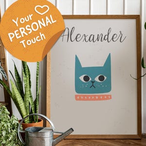 Cute Cat Head - Printable Wall Art, Digital Download Wall Art, Stylish Picture, Nursery Decor