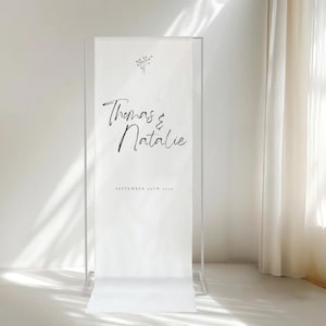 Wedding Fabric Welcome Sign - Custom Linen Wedding Signs, Modern Wedding Welcome Signs, Personalized Fabric Sign for Ceremony & Reception