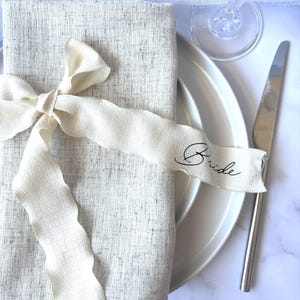 Cintas de gasa plisadas personalizadas para bodas y eventos, decoración con cintas personalizadas prensadas a mano, decoración con cintas para mesas.