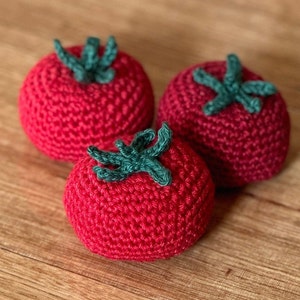 Tomato Crochet Pattern PDF  - Gourmet Tomato - Play Food - **Pattern Only** Amigurumi Tomato Pattern