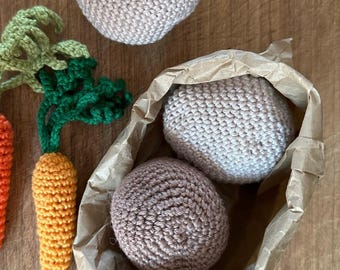 Potato Crochet Pattern  PDF - Potatoes - Play Food - **Pattern Only** Play Kitchen Toy Vegetables
