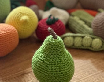 Pear Crochet Pattern PDF - Pear Play Food - **Pattern Only** Amigurumi Pear Crochet Fruit Pattern Crochet Pear Tutorial