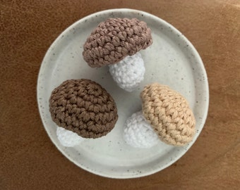 Button Mushroom Crochet Pattern PDF - Mushrooms Play Food - **Pattern Only** Play Kitchen Amigurumi Mushroom Mushies