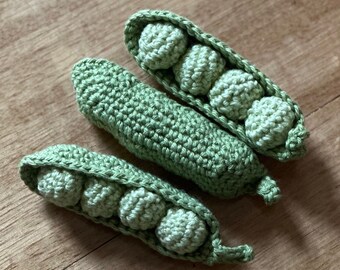 Pea Pod Crochet Pattern PDF - Pea Play Food - **Pattern Only** Play Kitchen Peapod Toy Pattern