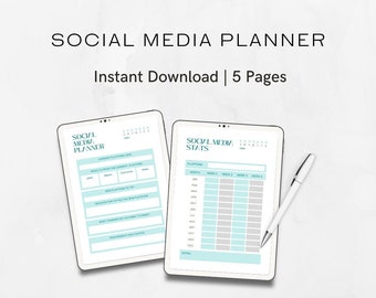 Social Media Planner Social Media Tracker Social Media Marketing Planner Social Media Content Planner Digital Content Instagram Planner