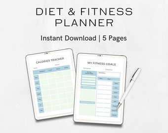 Digital Fitness Planner Calorie Tracker Fitness Planner Diet and Calorie Planning Fitness Planner Weight Loss Tracker Weight Loss Planner