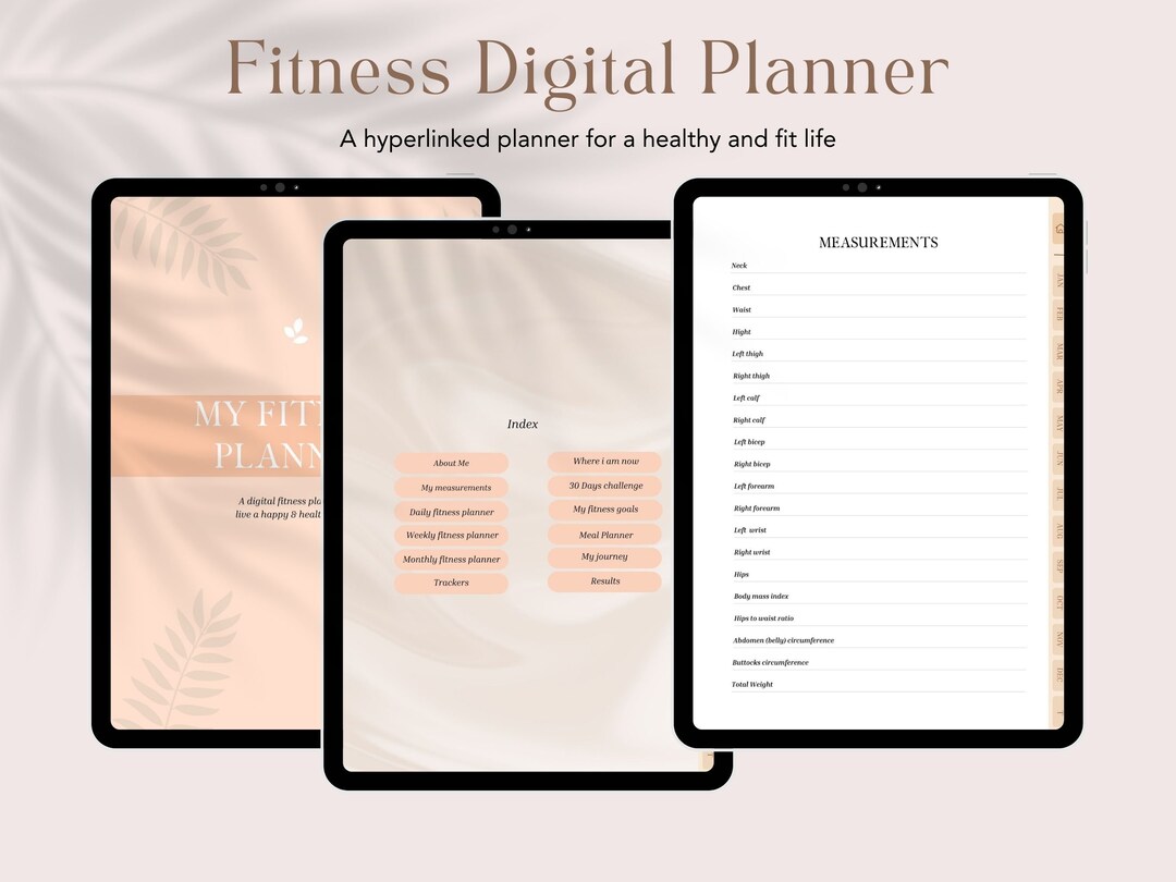 Fitness Planner Weight Loss Tracker Health Tracker Digital Fitness ...