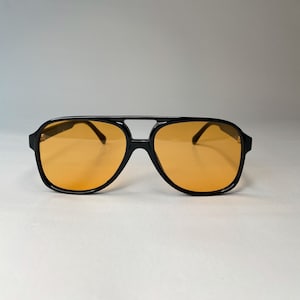 Retro pilot sunglasses Sunglasses with colorful lenses Trendy glasses for men & women Yellow and brown lenses image 4