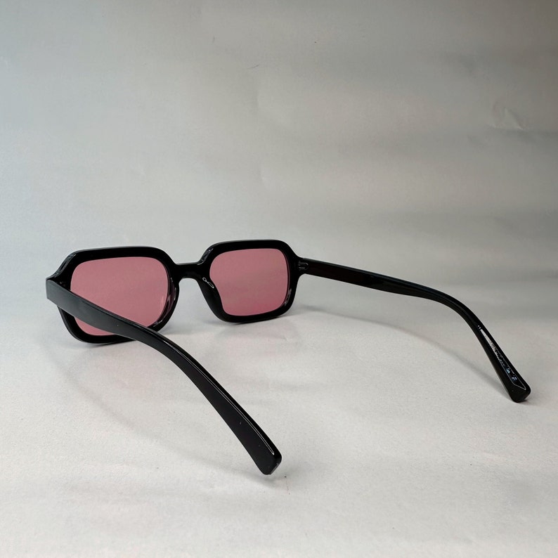 Retro sunglasses with colorful lenses Unisex sunglasses Festivals, parties, raves Pink and orange image 6