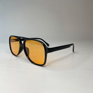 Retro pilot sunglasses Sunglasses with colorful lenses Trendy glasses for men & women Yellow and brown lenses image 5