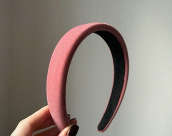 Elegant velvet headband | Simple pink headband | Discreet accessory | Christmas, birthday, Oktoberfest, party