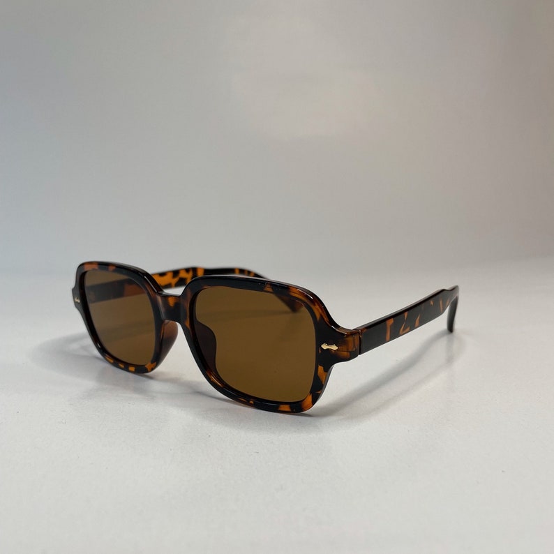 Vintage Inspired Square Sunglass Retro Sonnenbrille Klassische Brille für Männer & Frauen Schwarz und Braun Bild 7