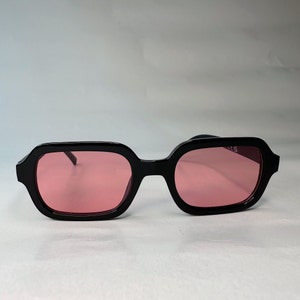 Retro sunglasses with colorful lenses Unisex sunglasses Festivals, parties, raves Pink and orange image 4