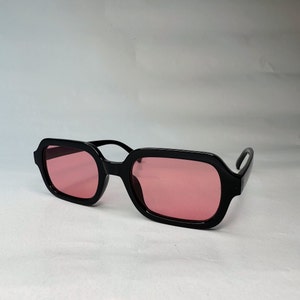 Retro sunglasses with colorful lenses Unisex sunglasses Festivals, parties, raves Pink and orange image 5