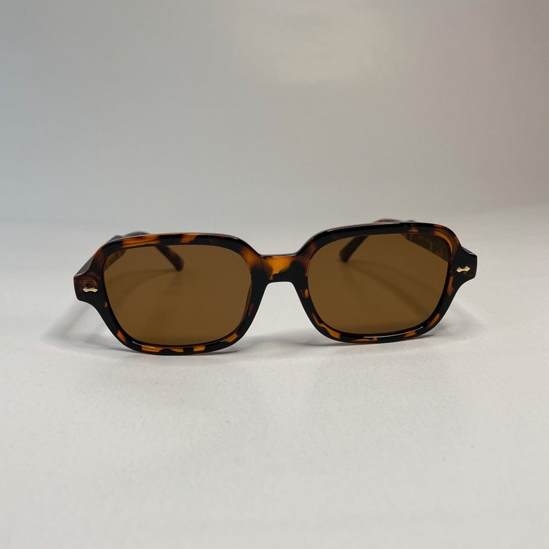 Vintage Inspired Square Sunglass Retro Sonnenbrille Klassische Brille für Männer & Frauen Schwarz und Braun Bild 6