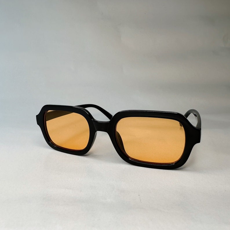 Retro sunglasses with colorful lenses Unisex sunglasses Festivals, parties, raves Pink and orange image 9